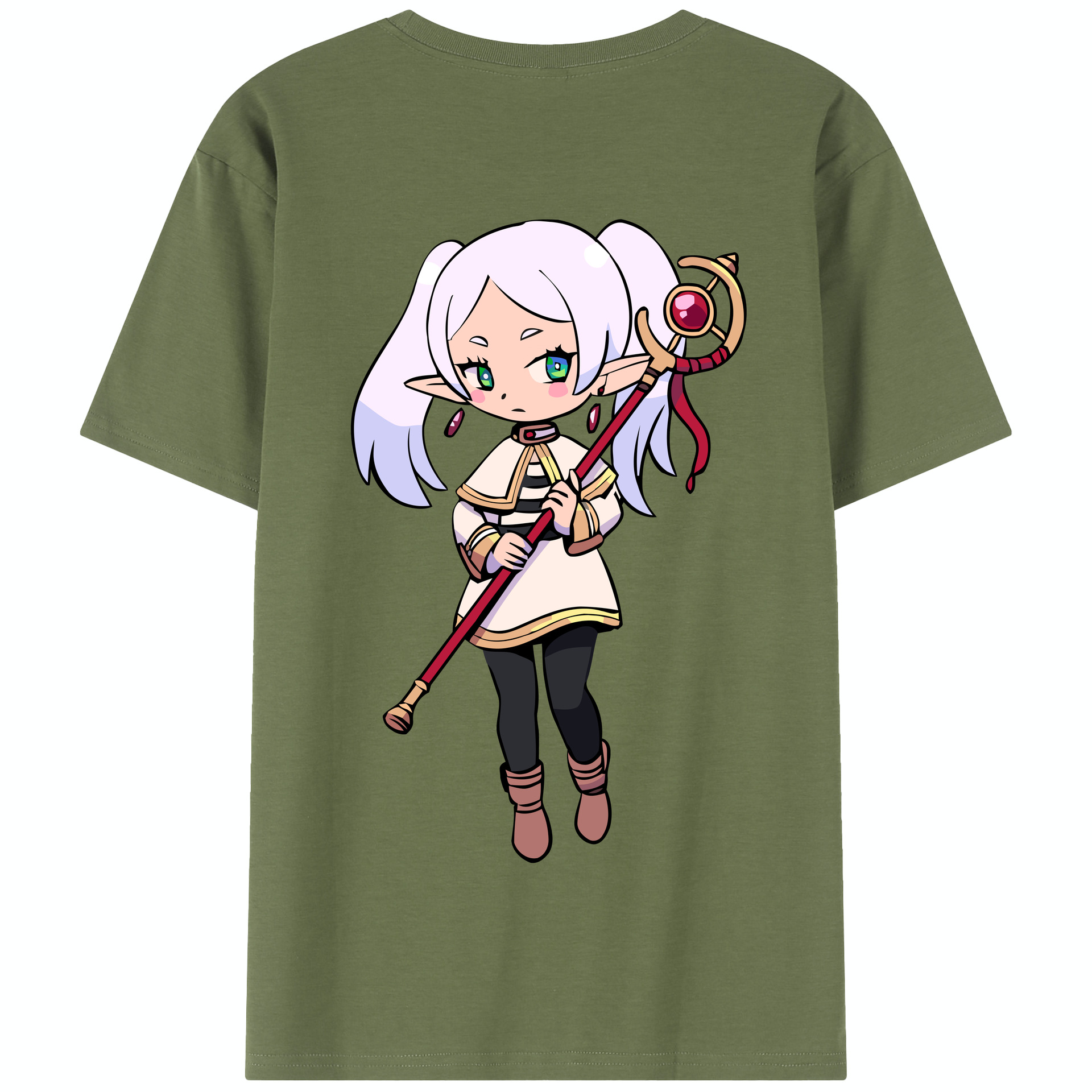 （画像用） 葬送のフリーレン Frieren 綿100％半袖Tシャツ（背面プリント）